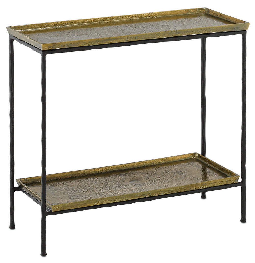 Currey and Company - Side Table - Boyles Collection - Antique Brass/Black- Union Lighting Luminaires Decor