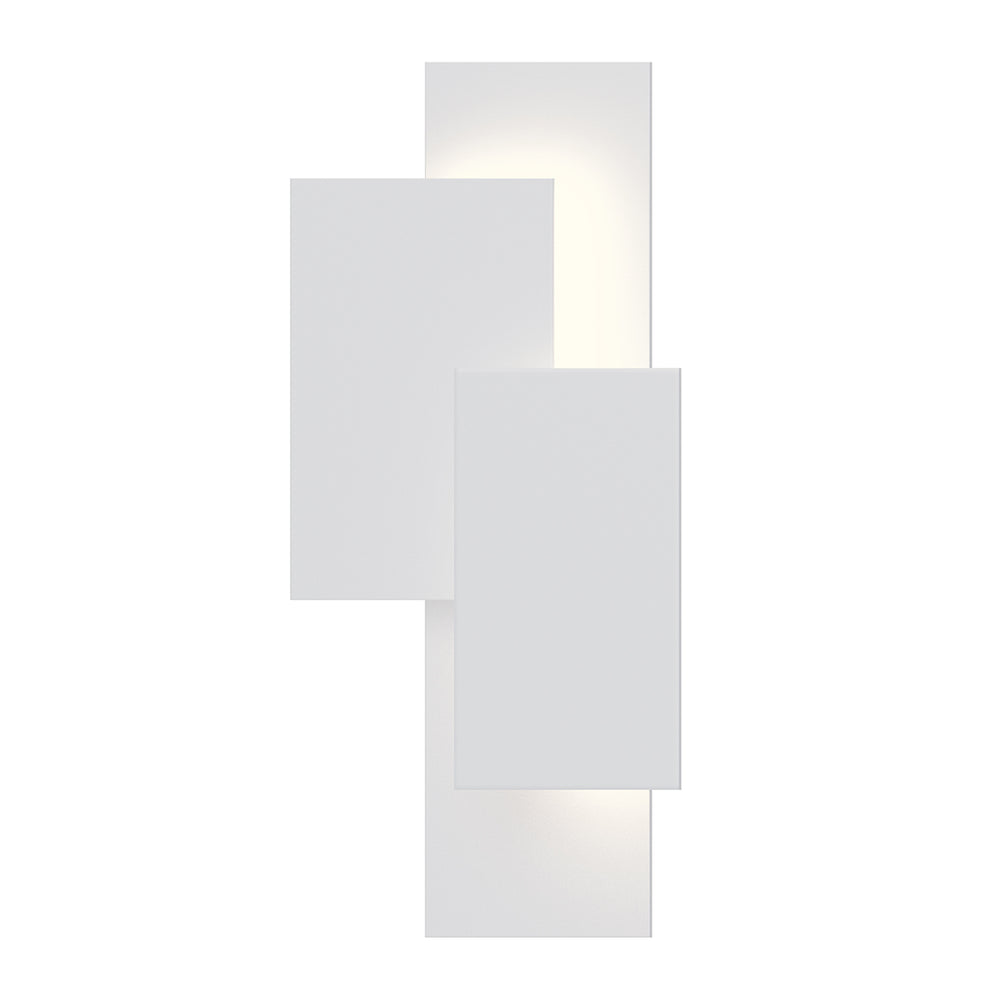 Sonneman - LED Wall Sconce - Offset Panels - Textured White- Union Lighting Luminaires Decor