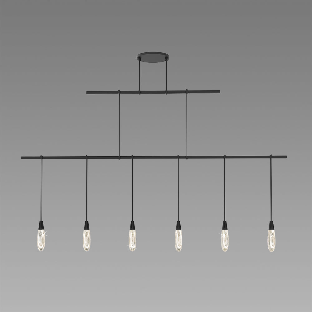 Sonneman - Six Light Pendant - Suspenders - Satin Black- Union Lighting Luminaires Decor