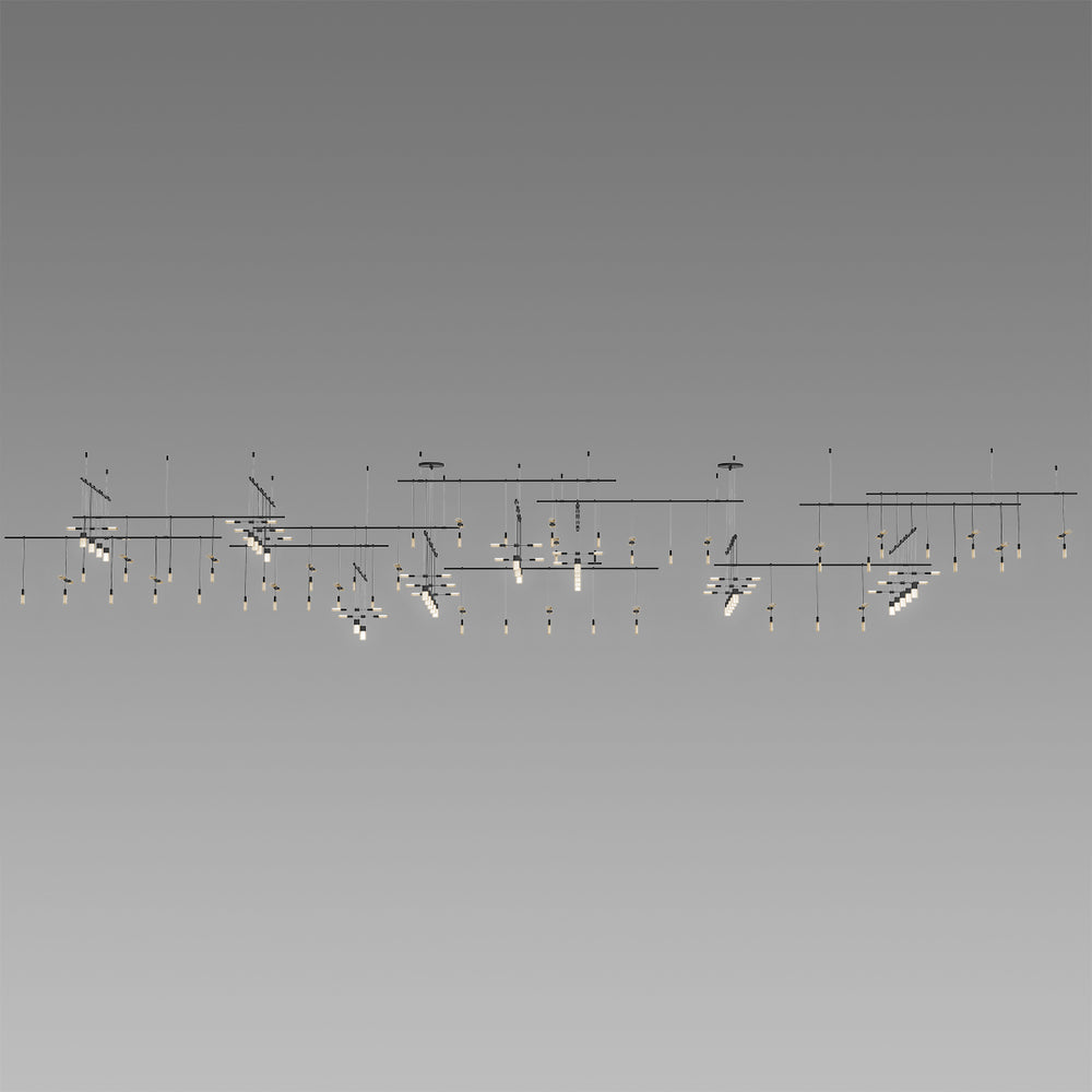 Sonneman - 35 Light Pendant - Suspenders - Satin Black- Union Lighting Luminaires Decor