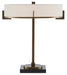 Currey and Company - Three Light Table Lamp - Jacobi - Antique Brass/Black- Union Lighting Luminaires Decor
