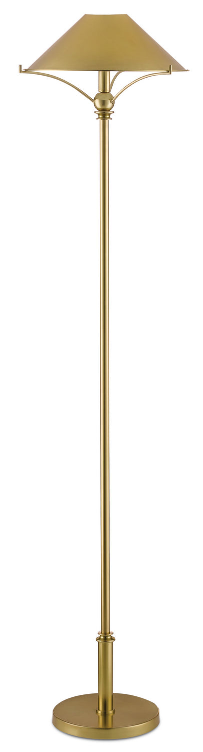 Currey and Company - One Light Floor Lamp - Maarla Collection - Polished Brass- Union Lighting Luminaires Decor