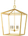 Currey and Company - Five Light Lantern - Denison Collection - Contemporary Gold Leaf- Union Lighting Luminaires Decor