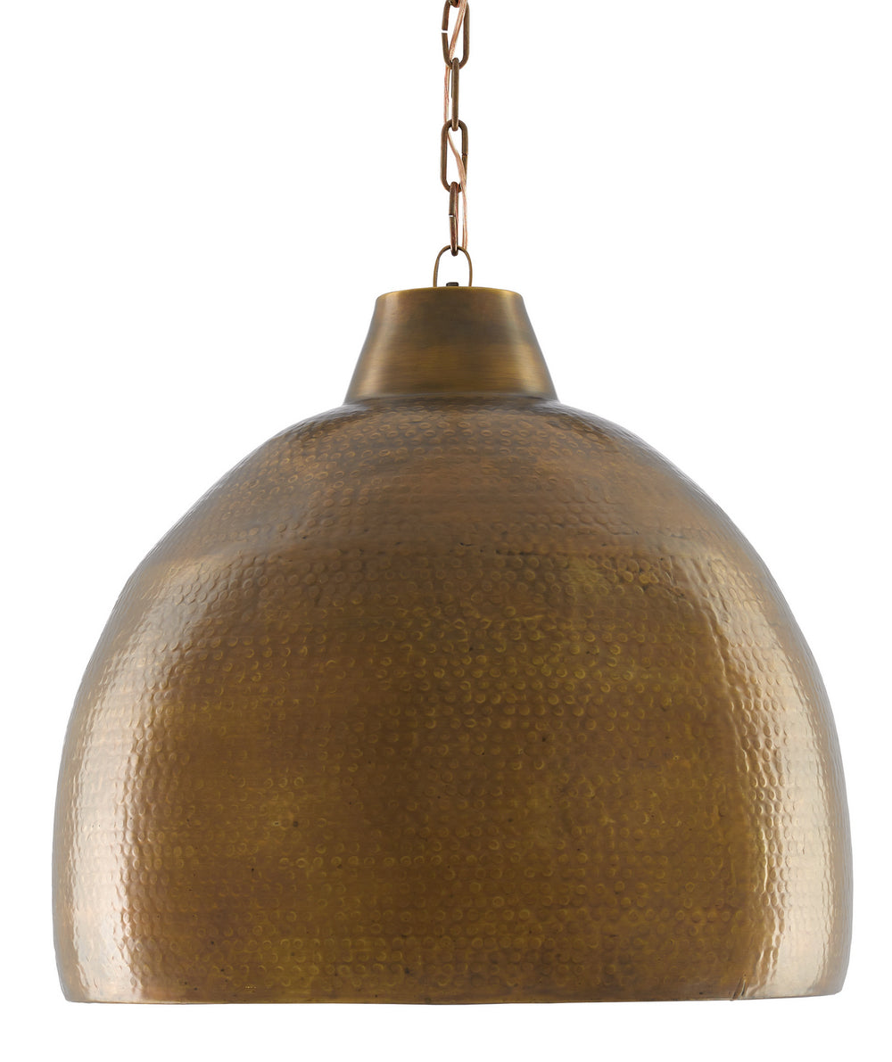 Currey and Company - One Light Pendant - Earthshine Collection - Vintage Brass- Union Lighting Luminaires Decor