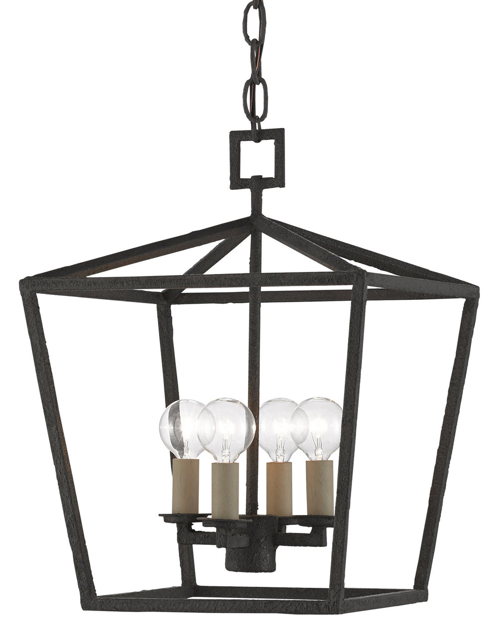 Currey and Company - Four Light Lantern - Denison Collection - Molé Black- Union Lighting Luminaires Decor