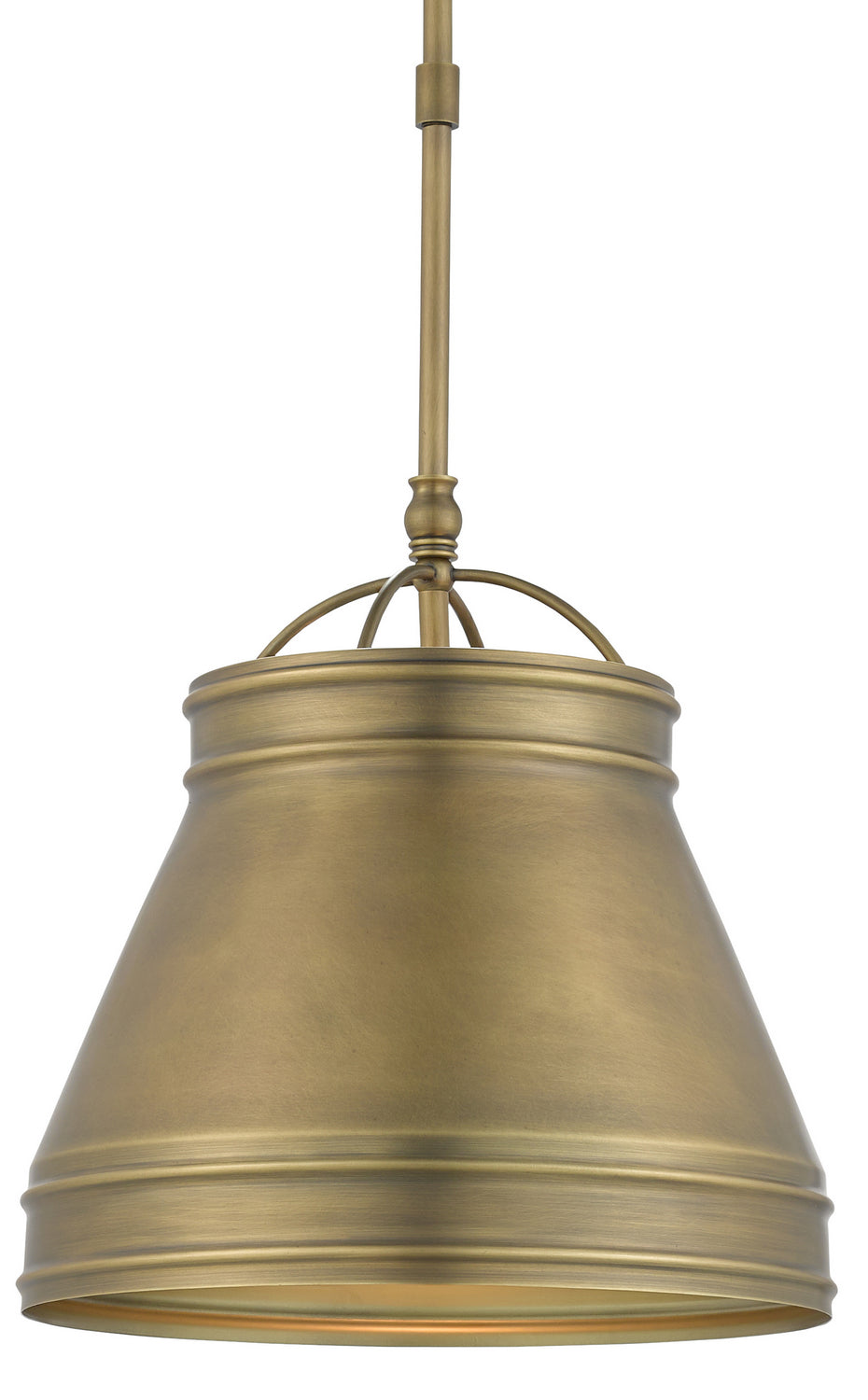Currey and Company - One Light Pendant - Lumley Collection - Antique Brass- Union Lighting Luminaires Decor