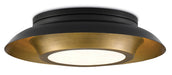Currey and Company - Three Light Flush Mount - Metaphor Black & Brass Flush Mount - Antique Brass/Black- Union Lighting Luminaires Decor