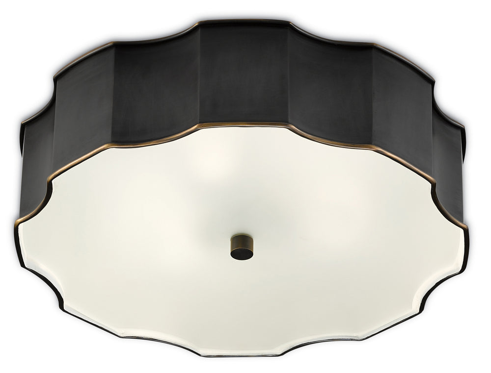 Currey and Company - LED Flush Mount - Wexford - Oil Rubbed Bronze/White- Union Lighting Luminaires Decor