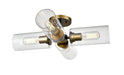 DVI Canada - Four Light Semi-Flush Mount - Barker - Brass And Graphite w/Clear Glass- Union Lighting Luminaires Decor