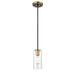 DVI Canada - One Light Mini-Pendant - Barker - Brass And Graphite w/Clear Glass- Union Lighting Luminaires Decor