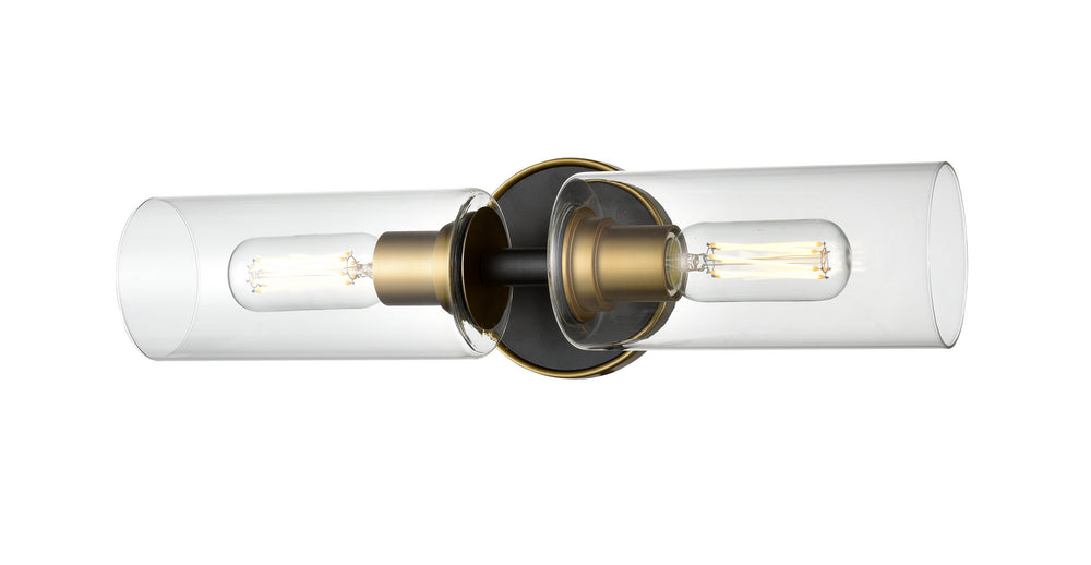 DVI Canada - Two Light Vanity - Barker - Brass And Graphite w/Clear Glass- Union Lighting Luminaires Decor