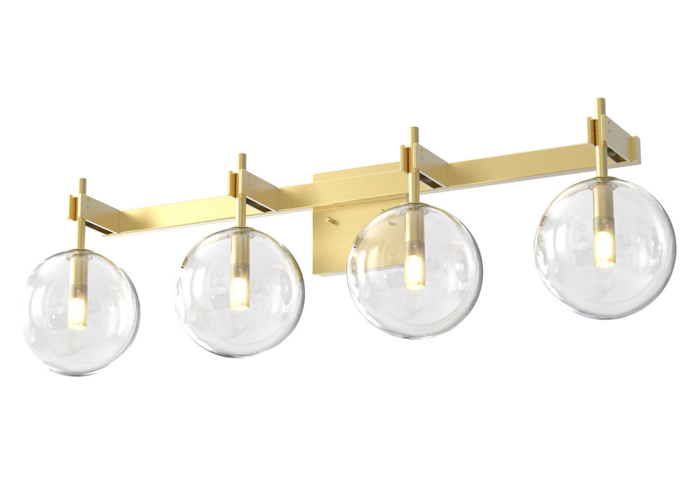 DVI Canada - Four Light Vanity - Courcelette - Venetian Brass w/Clear Glass- Union Lighting Luminaires Decor