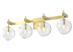 DVI Canada - Four Light Vanity - Courcelette - Venetian Brass w/Clear Glass- Union Lighting Luminaires Decor
