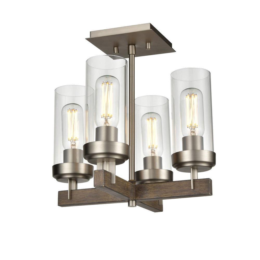 DVI Canada - Four Light Semi Flush Mount - Okanagan - Buffed Nickel- Union Lighting Luminaires Decor