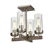 DVI Canada - Four Light Semi Flush Mount - Okanagan - Buffed Nickel- Union Lighting Luminaires Decor