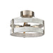 DVI Canada - Three Light Semi-Flush Mount - Fort Garry - Buffed Nickel And Birchwood On Metal- Union Lighting Luminaires Decor