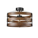 DVI Canada - Three Light Semi-Flush Mount - Fort Garry - Graphite And Ironwood On Metal- Union Lighting Luminaires Decor
