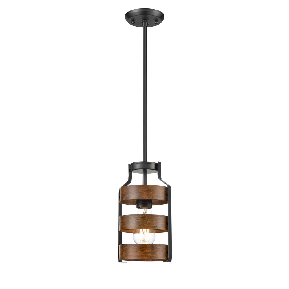 DVI Canada - One Light Mini-Pendant - Fort Garry - Graphite And Ironwood On Metal- Union Lighting Luminaires Decor