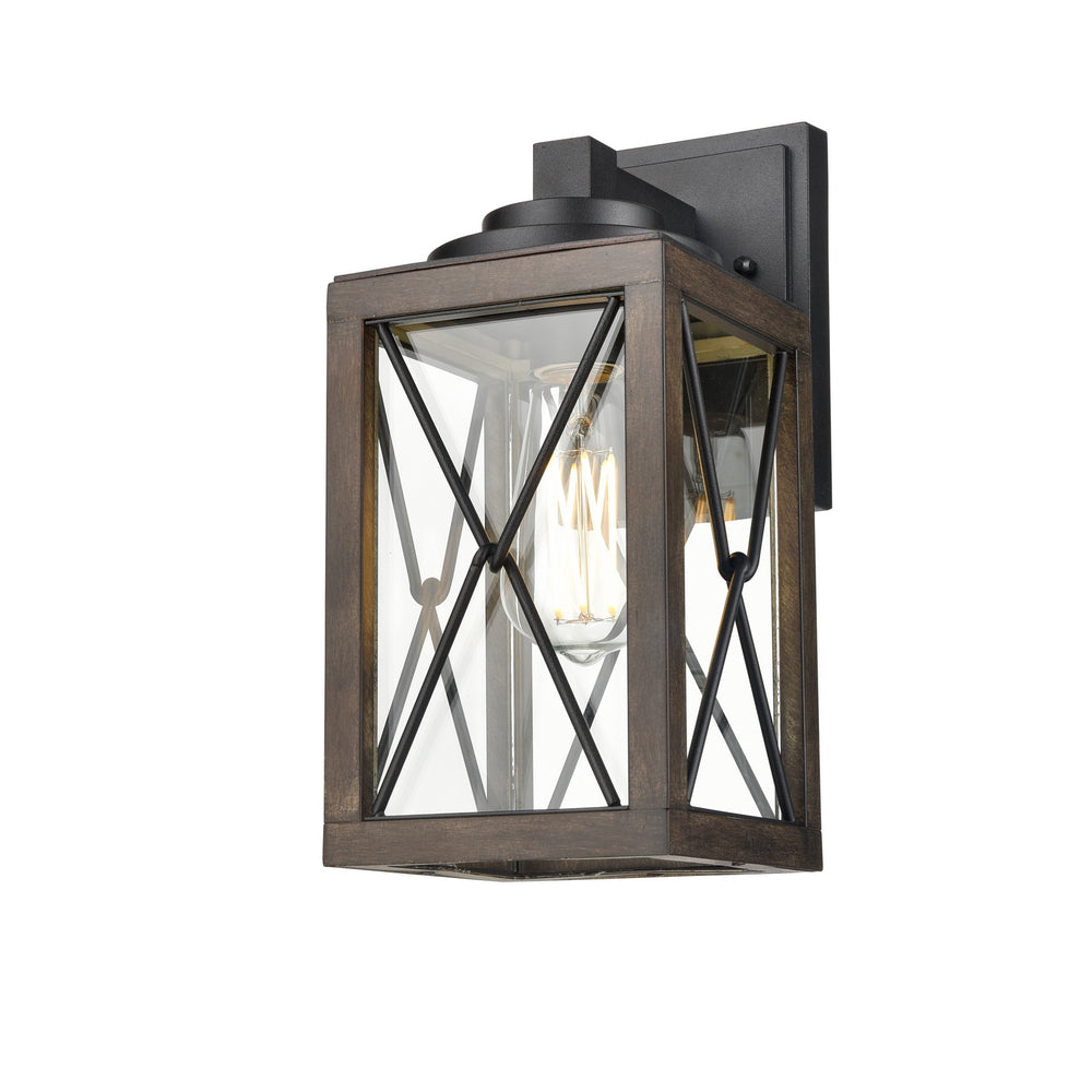 DVI Canada - One Light Outdoor Wall Sconce - County Fair Outdoor - Black And Ironwood On Metal- Union Lighting Luminaires Decor
