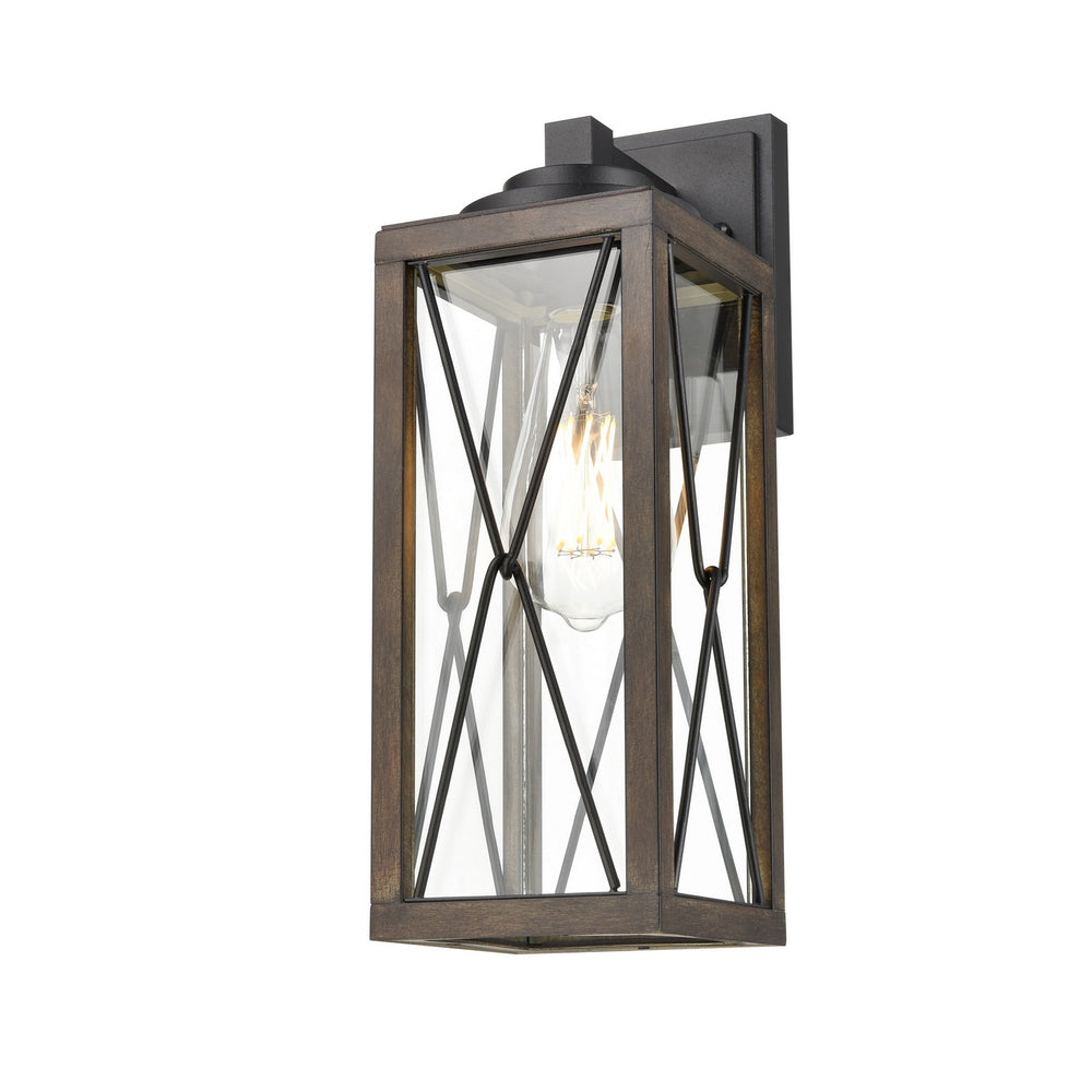 DVI Canada - One Light Outdoor Wall Sconce - County Fair Outdoor - Black And Ironwood On Metal- Union Lighting Luminaires Decor
