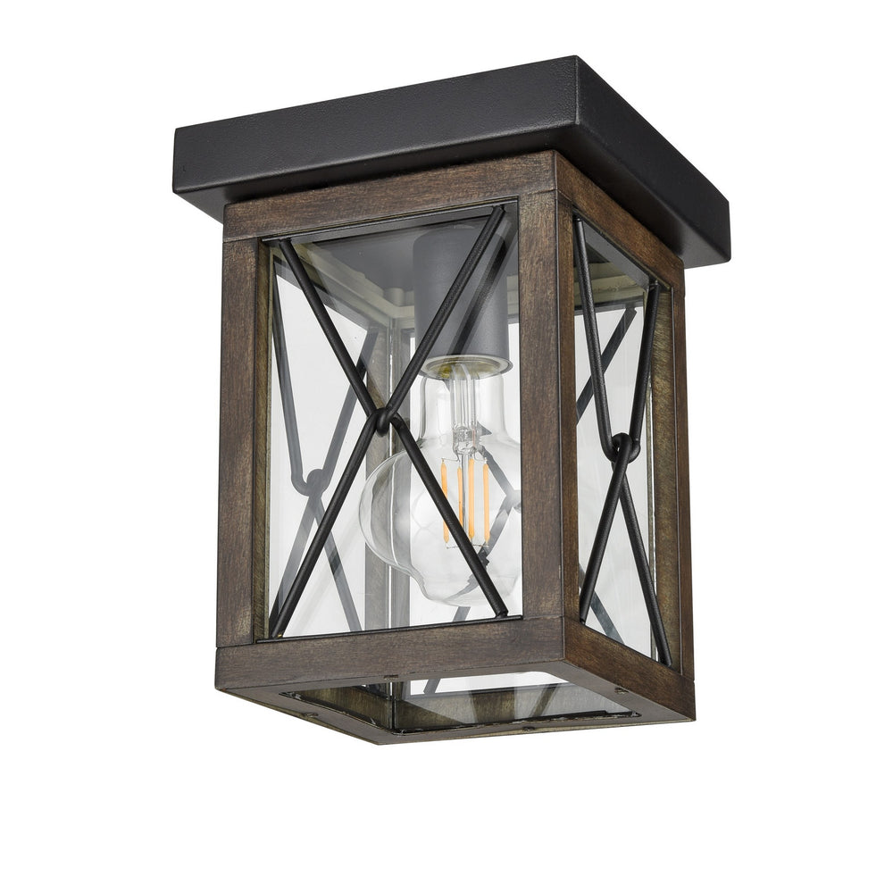 DVI Canada - One Light Outdoor Flush Mount - County Fair Outdoor - Black/Ironwood On Metal- Union Lighting Luminaires Decor