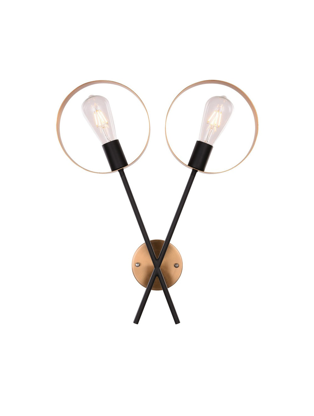 Bethel International Canada - Two Light Wall Sconce - Black & Golden Bronze- Union Lighting Luminaires Decor