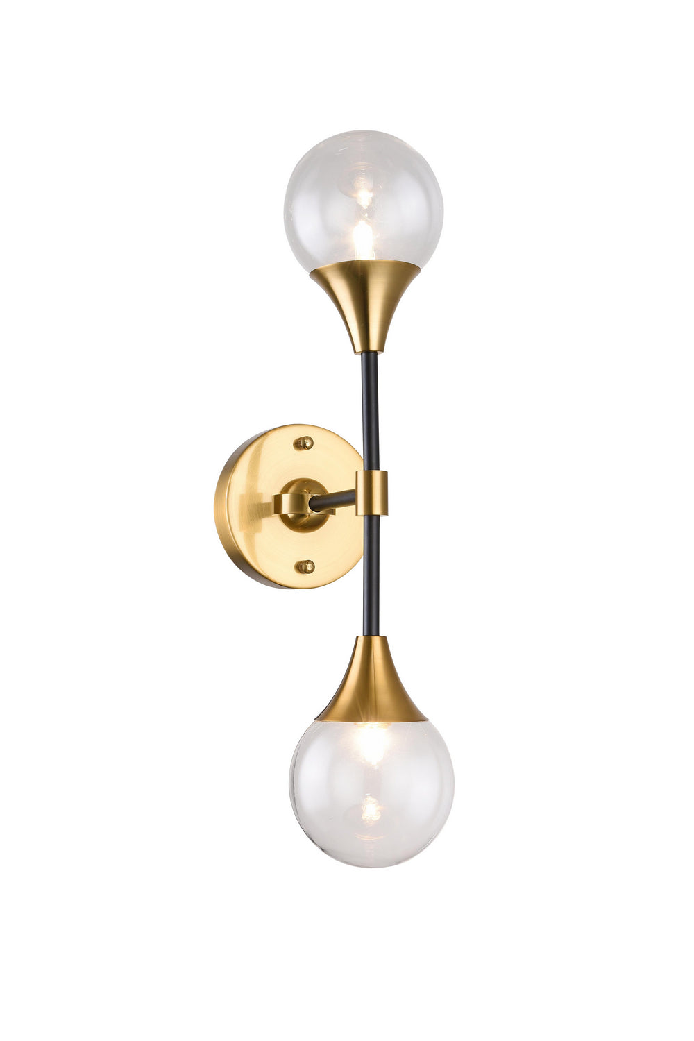 Bethel International Canada - Two Light Wall Sconce - Black & Gold- Union Lighting Luminaires Decor