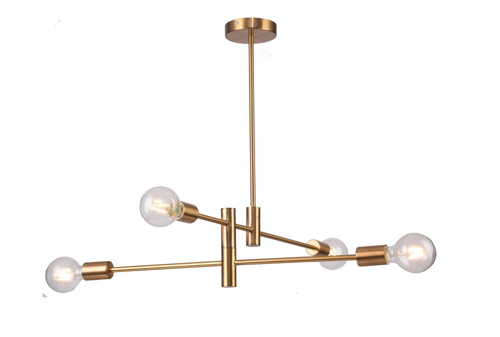 Bethel International Canada - Four Light Chandelier - Black & Brushed Bronze- Union Lighting Luminaires Decor