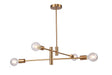 Bethel International Canada - Four Light Chandelier - Black & Brushed Bronze- Union Lighting Luminaires Decor