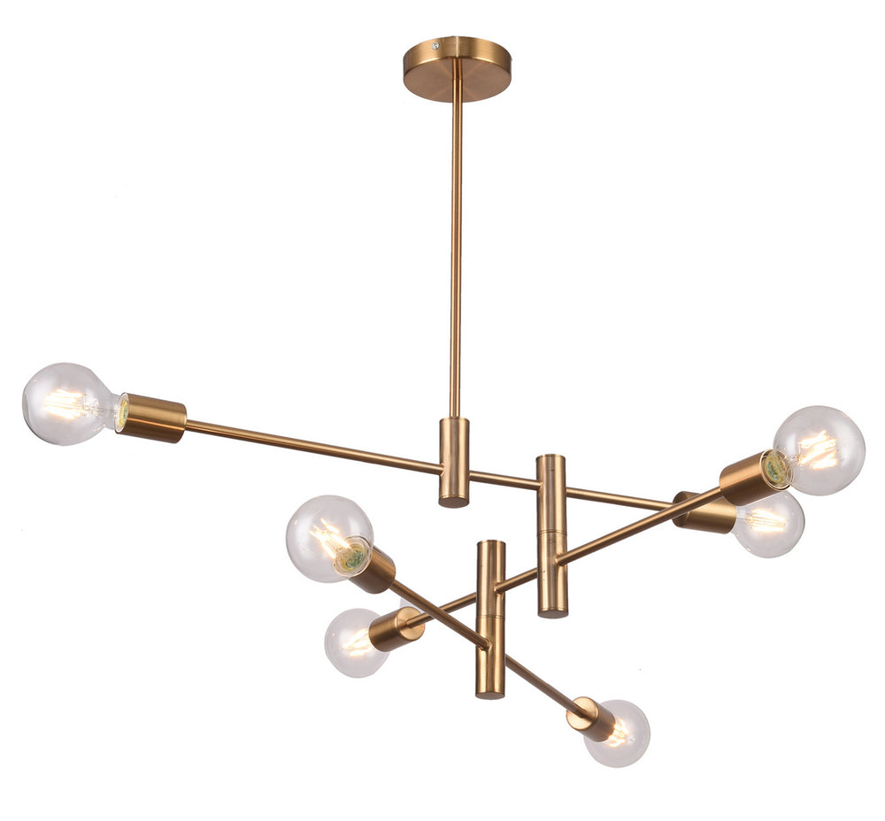 Bethel International Canada - Six Light Chandelier - Brushed Bronze- Union Lighting Luminaires Decor