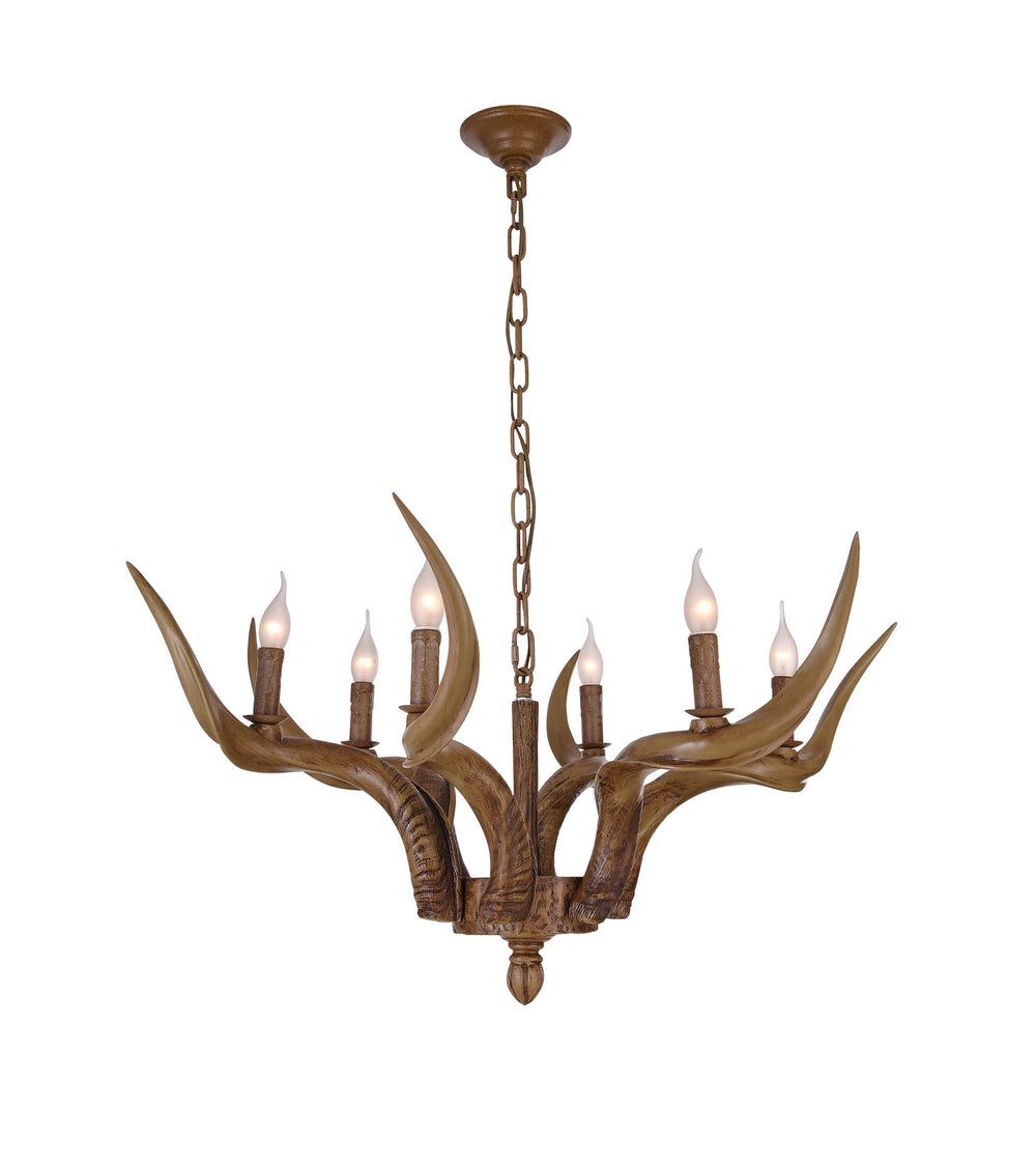 Bethel International Canada - Six Light Pendant - Brown- Union Lighting Luminaires Decor