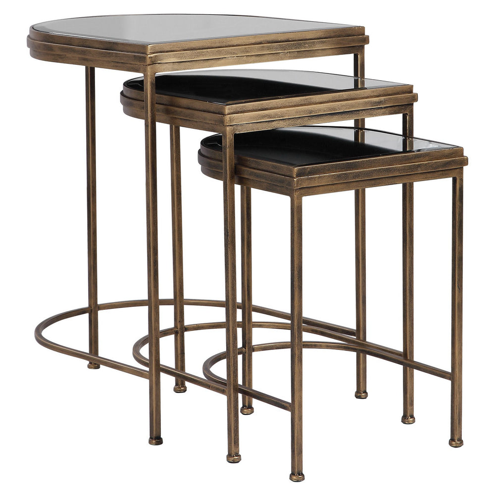 Uttermost - Nesting Tables, Set/3 - India - Antique Brushed Gold- Union Lighting Luminaires Decor