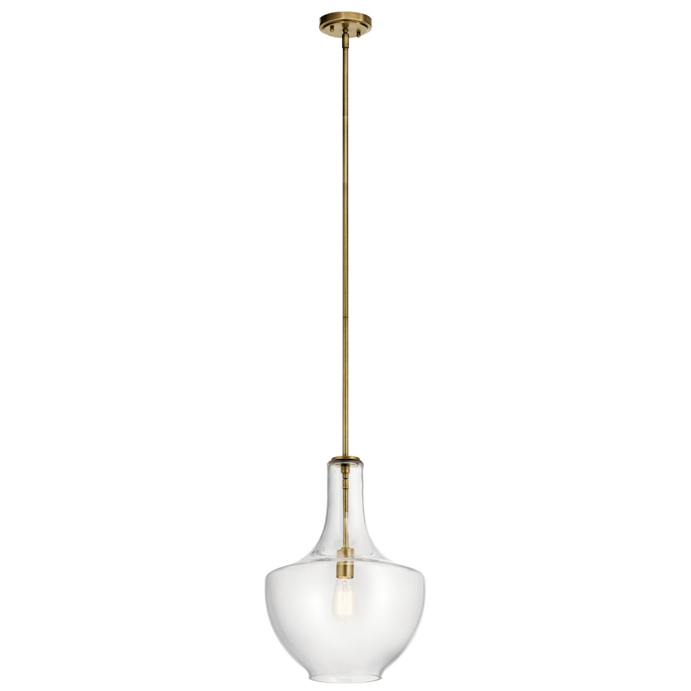 Kichler Canada - One Light Pendant - Everly - Natural Brass- Union Lighting Luminaires Decor