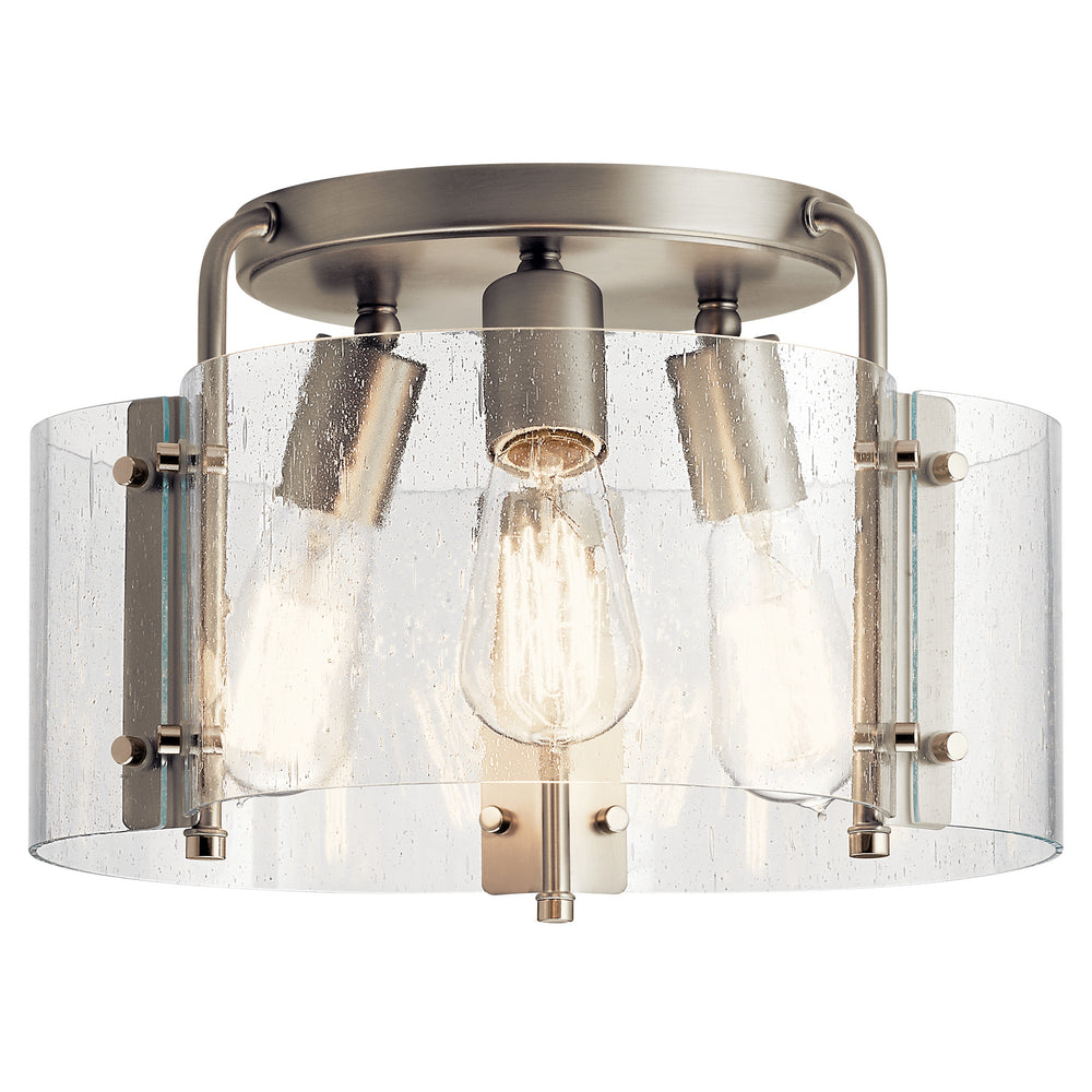 Kichler Canada - Three Light Semi Flush Mount - Thoreau - Brushed Nickel- Union Lighting Luminaires Decor