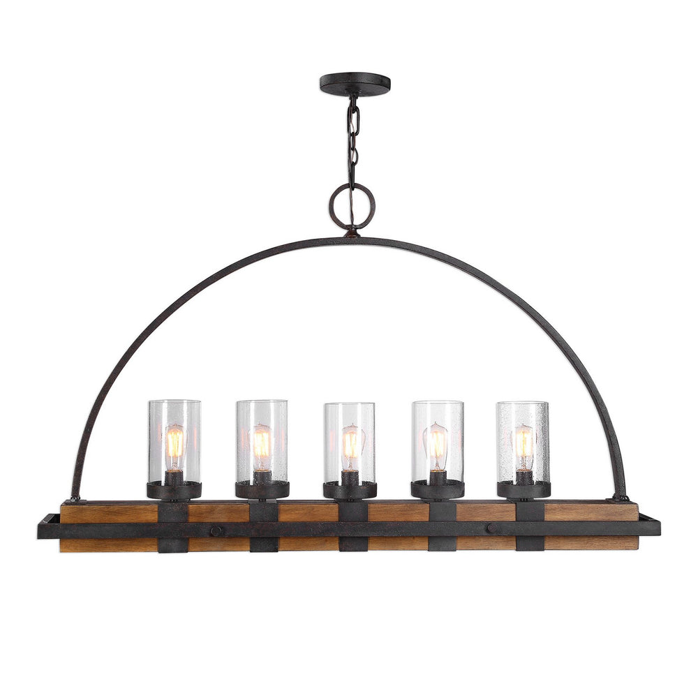 Uttermost - Five Light Linear Chandelier - Atwood, - Deep Weathered Bronze- Union Lighting Luminaires Decor
