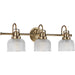 Progress Canada - Three Light Bath Bracket - Archie - Vintage Brass- Union Lighting Luminaires Decor