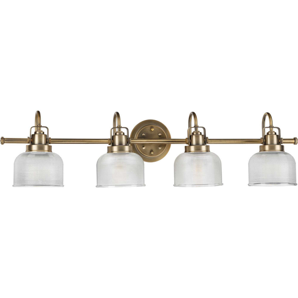 Progress Canada - Four Light Bath Bracket - Archie - Vintage Brass- Union Lighting Luminaires Decor