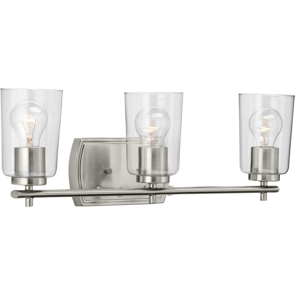 Progress Canada - Three Light Bath & Vanity - Adley - Brushed Nickel- Union Lighting Luminaires Decor