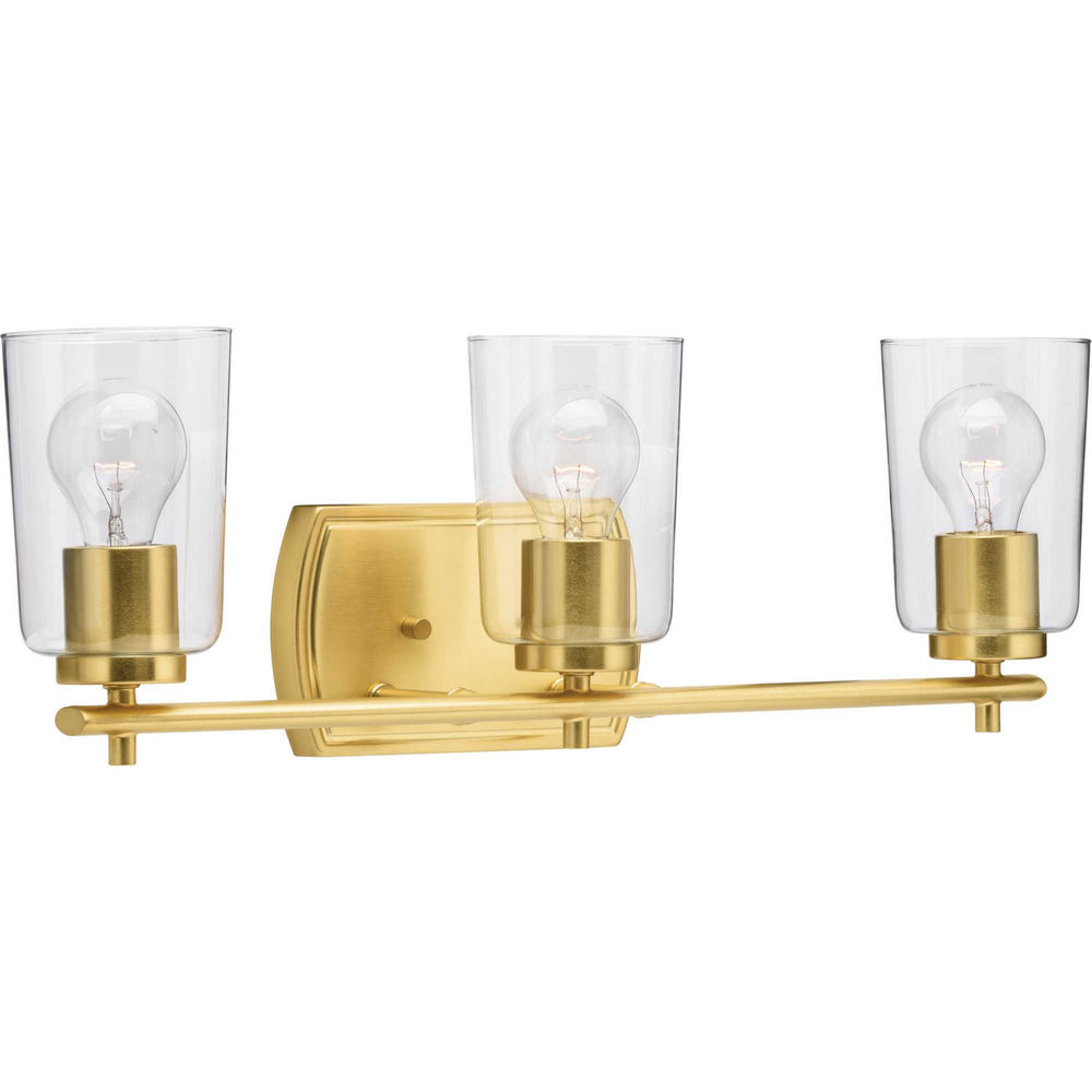 Progress Canada - Three Light Bath & Vanity - Adley - Satin Brass- Union Lighting Luminaires Decor