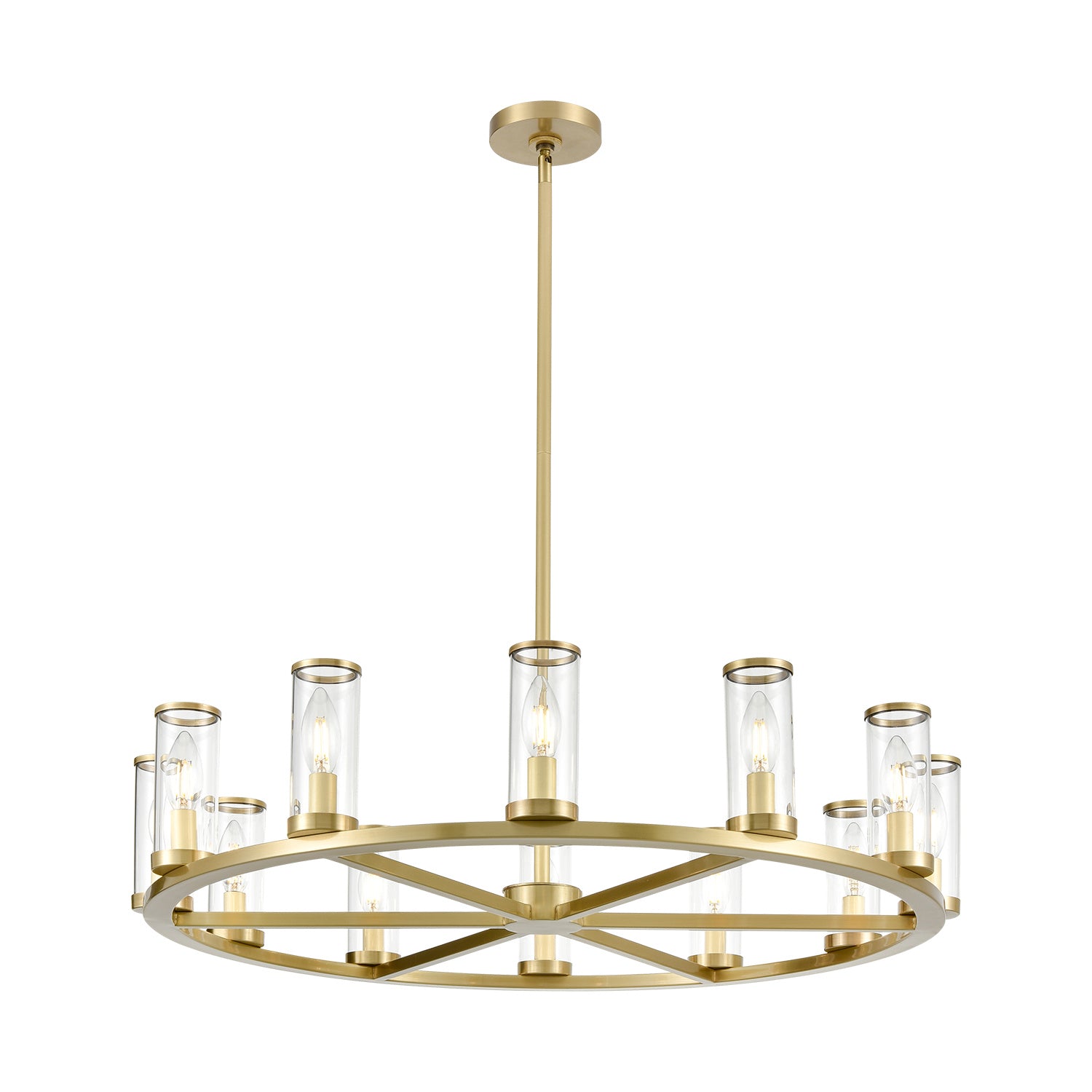 Alora Canada - 12 Light Chandelier - Revolve - Clear Glass/Natural Brass- Union Lighting Luminaires Decor