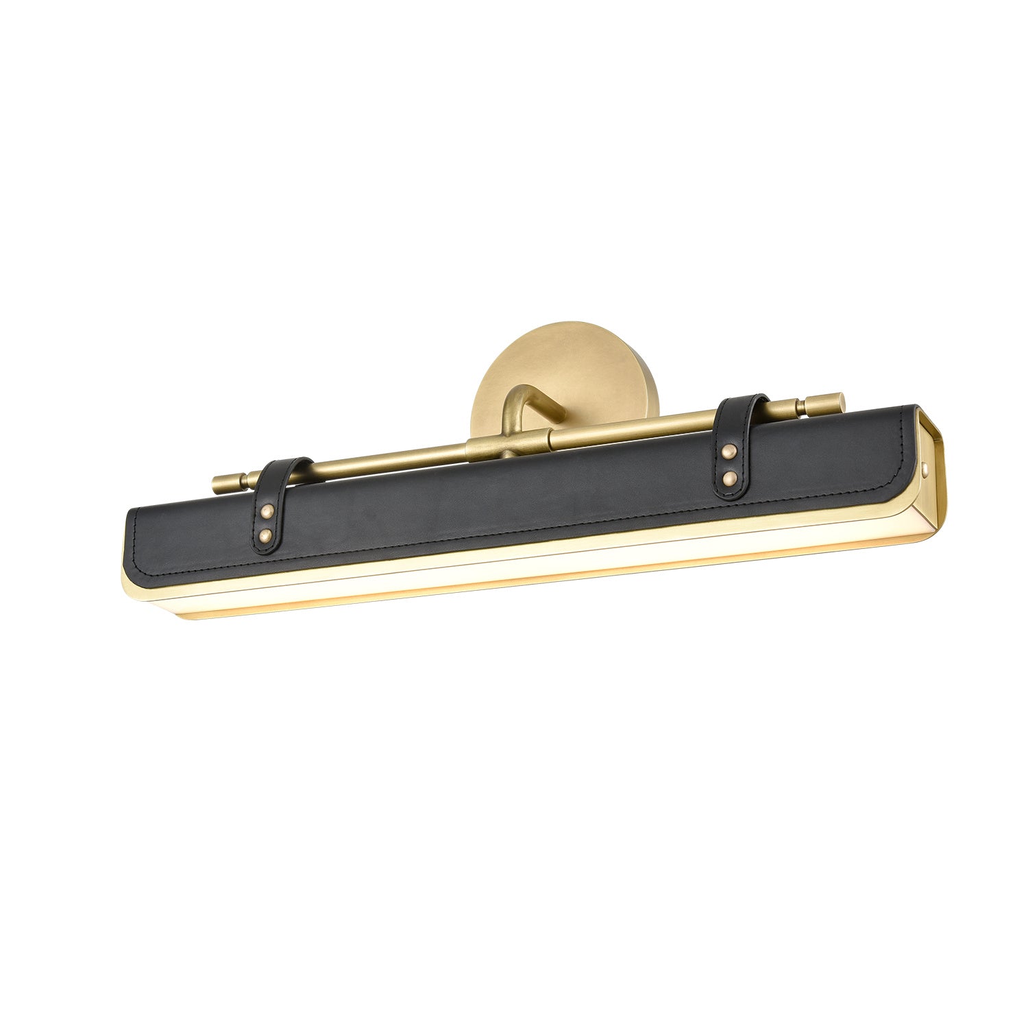 Alora Canada - LED Wall Sconce - Valise - Vintage Brass/Tuxedo Leather- Union Lighting Luminaires Decor
