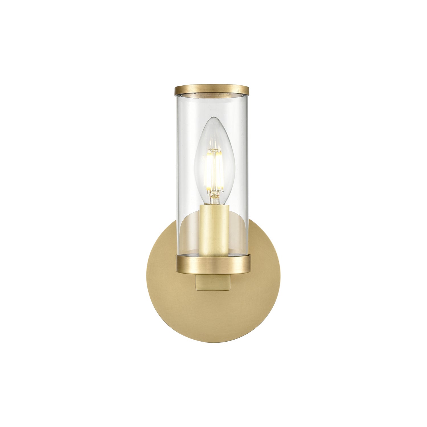 Alora Canada - One Light Wall Sconce - Revolve - Clear Glass/Natural Brass- Union Lighting Luminaires Decor