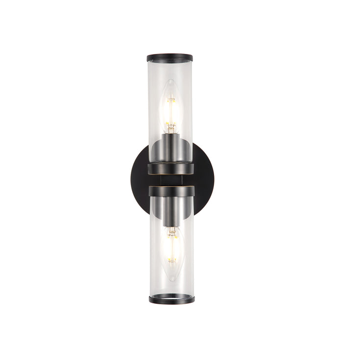 Alora Canada - Two Light Wall Sconce - Revolve - Clear Glass/Urban Bronze- Union Lighting Luminaires Decor