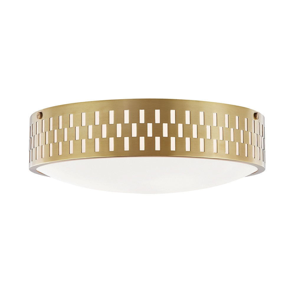 Mitzi Canada - Three Light Flush Mount - Phoebe - Aged Brass- Union Lighting Luminaires Decor