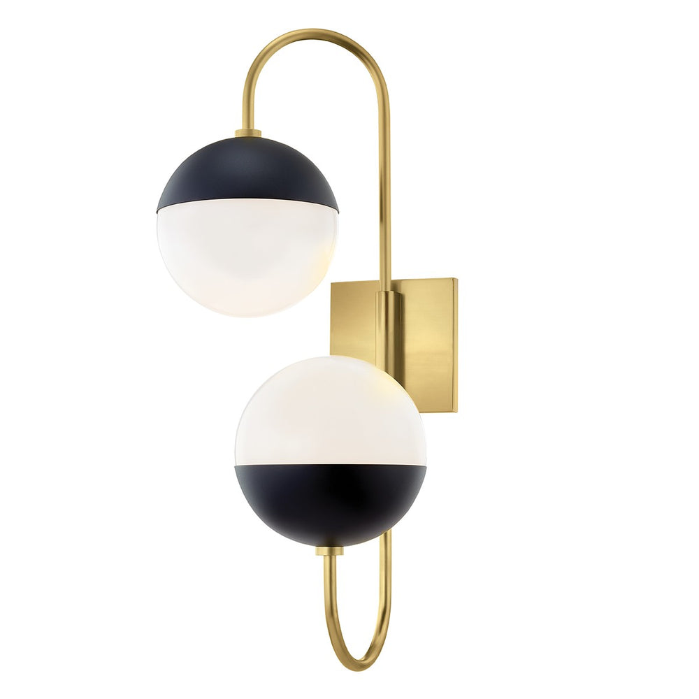 Mitzi Canada - Two Light Wall Sconce - Renee - Aged Brass/Black- Union Lighting Luminaires Decor