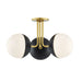 Mitzi Canada - Three Light Semi Flush Mount - Renee - Aged Brass/Black- Union Lighting Luminaires Decor