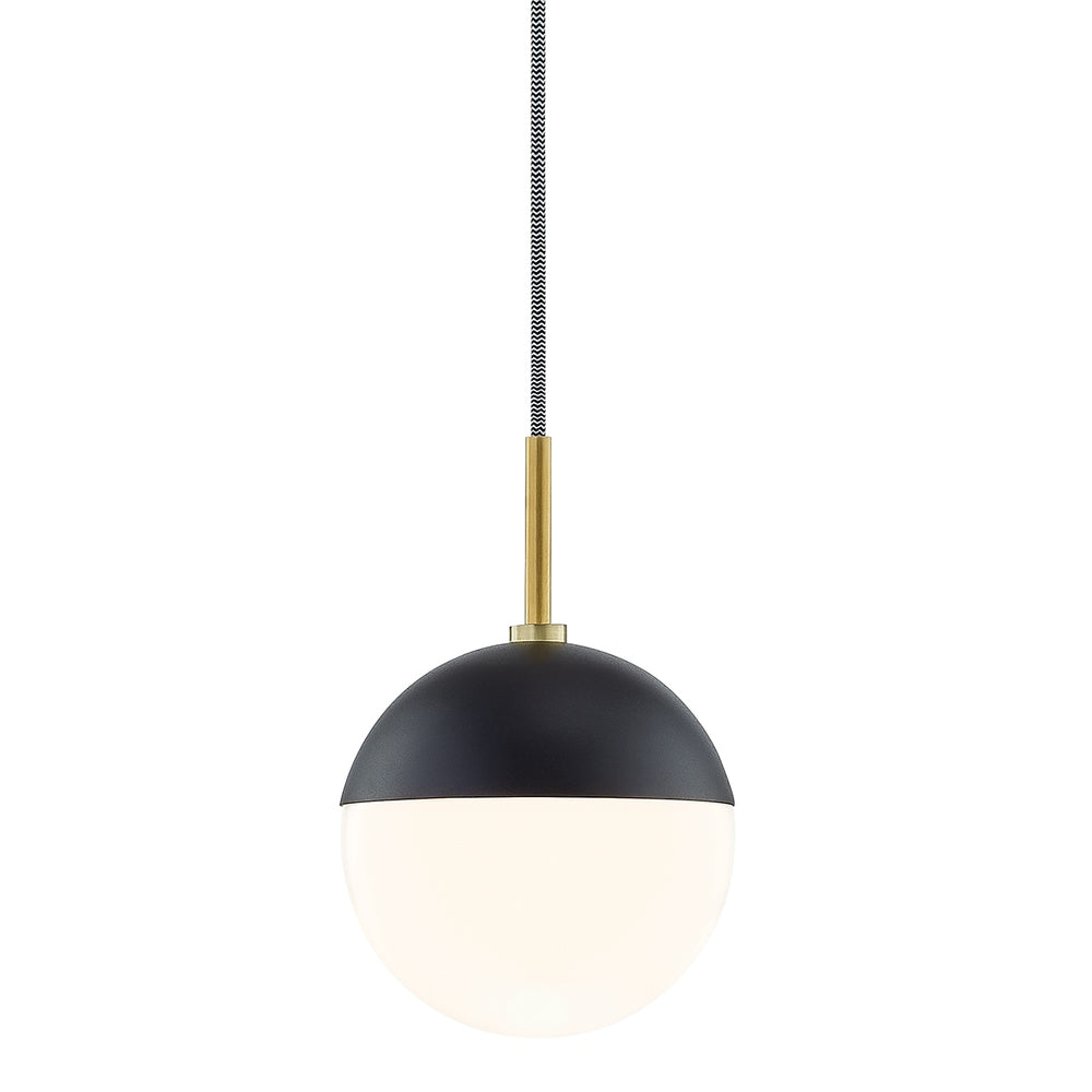 Mitzi Canada - One Light Pendant - Renee - Aged Brass/Black- Union Lighting Luminaires Decor
