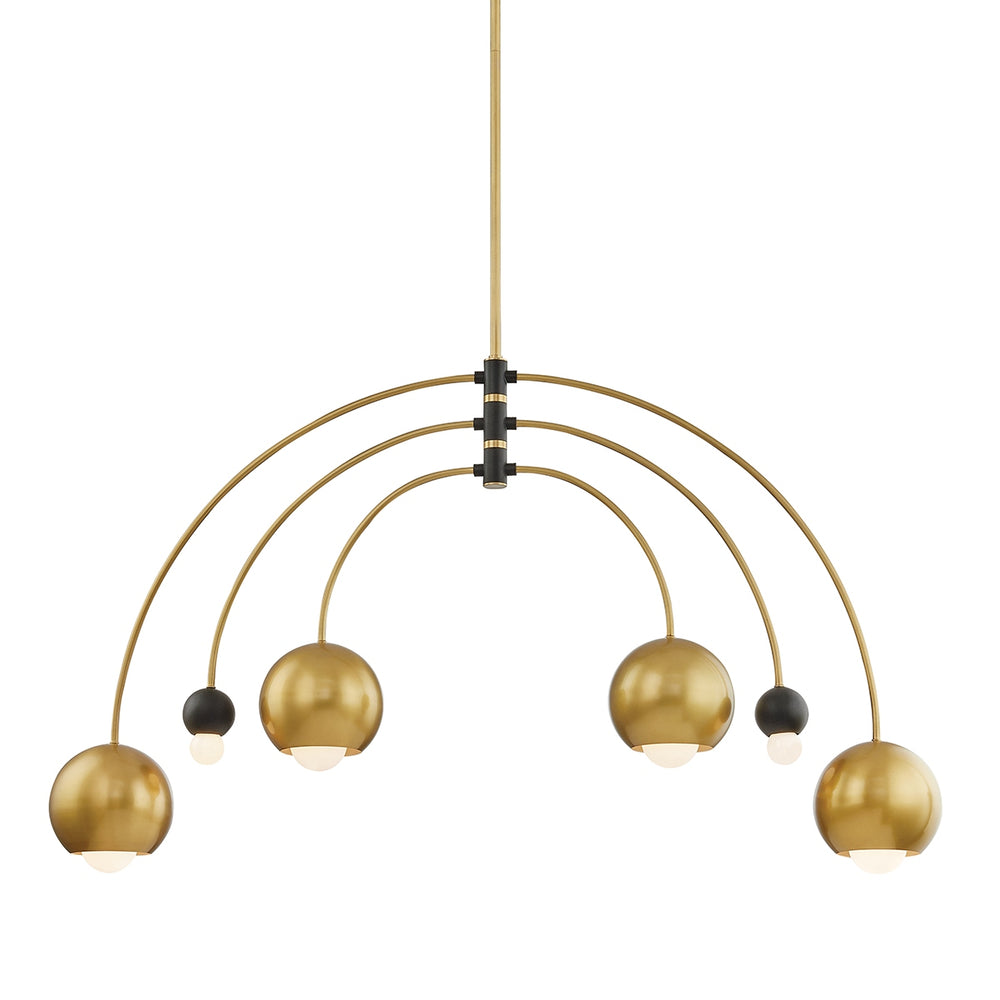 Mitzi Canada - Six Light Chandelier - Willow - Aged Brass/Black- Union Lighting Luminaires Decor
