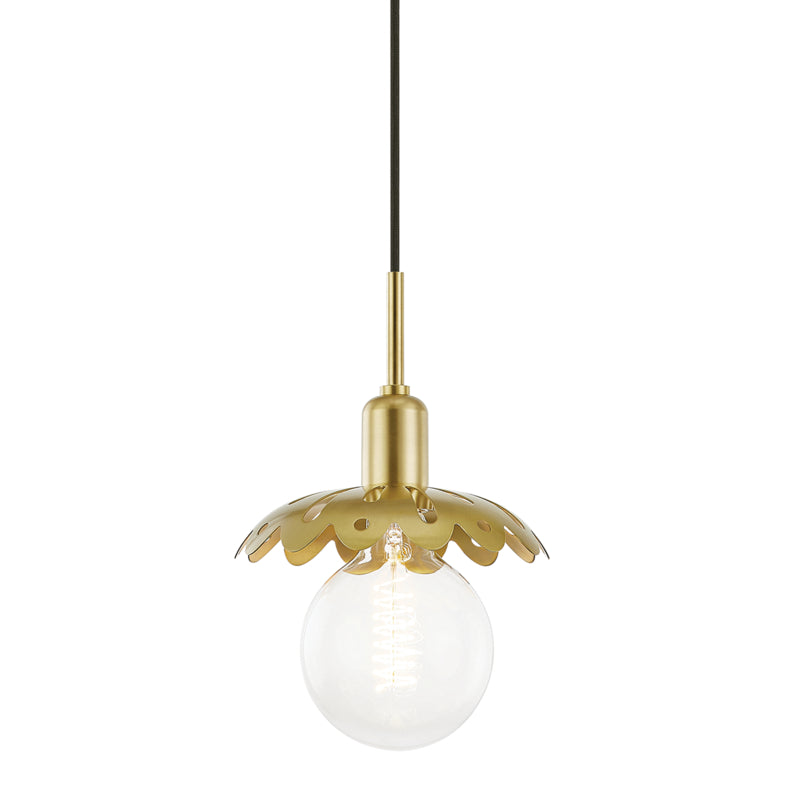 Mitzi - One Light Pendant - Alyssa - Aged Brass- Union Lighting Luminaires Decor