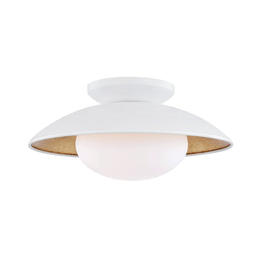 Mitzi Canada - One Light Semi Flush Mount - Cadence - White Lustro/Gold Leaf Combo- Union Lighting Luminaires Decor